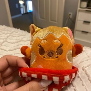 Charming Gingerbread Plush Toy with Red and Orange Details